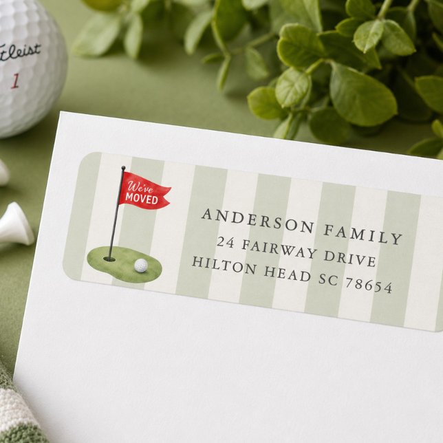 Étiquettes d'adresse de déménagement de golf (Créateur téléchargé)