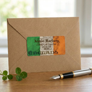 Étiquettes d'adresse de drapeau irlandais rustique