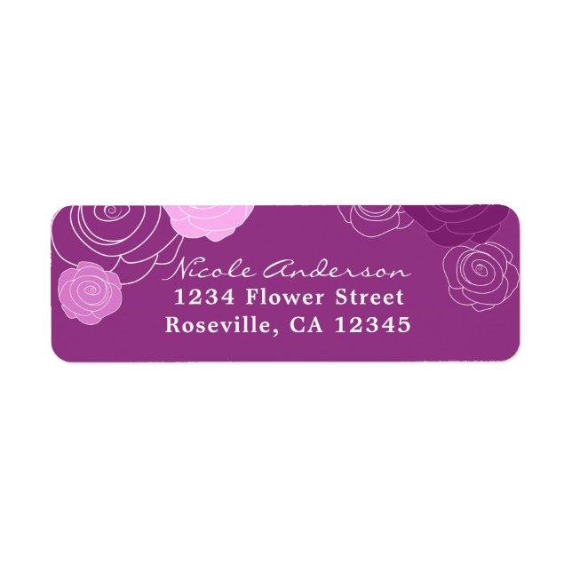 Étiquettes d'adresse de Fête de Mariage Floral Mau (Devant)