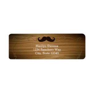 Étiquettes d'adresse de fête de moustache de corde