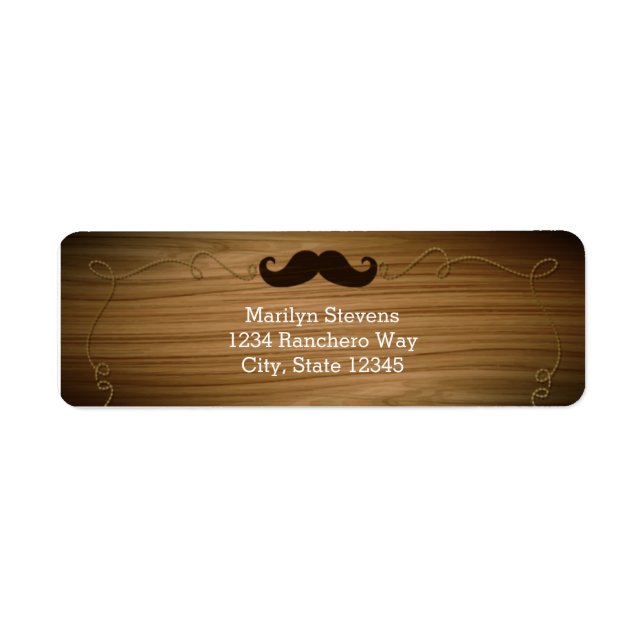 Étiquettes d'adresse de fête de moustache de corde (Devant)