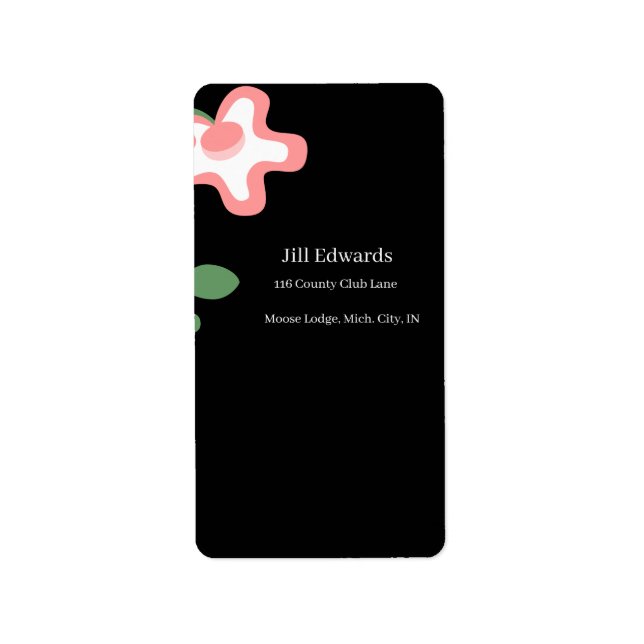 Étiquettes d'adresse de fleur unique de mariage (Devant)