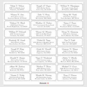 Étiquettes d'adresse de invité de mariage individu