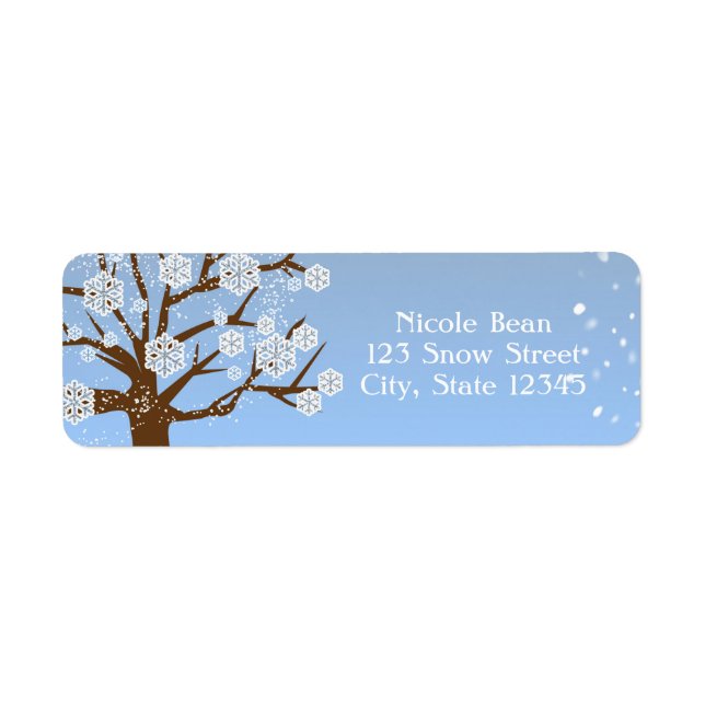 Étiquettes d'adresse de la forêt d'hiver d'arbre d (Devant)