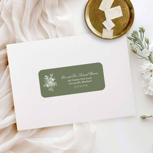Étiquettes d'adresse de l'invité de mariage vert s (Créateur téléchargé)