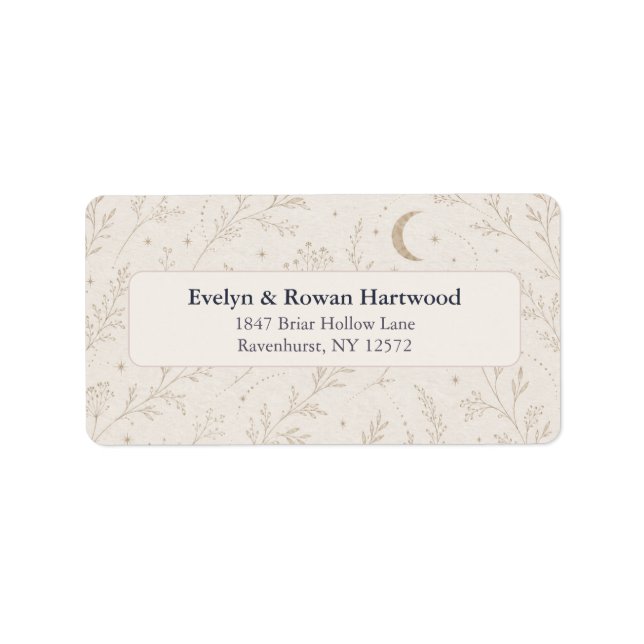 Étiquettes d'adresse de mariage céleste (Devant)