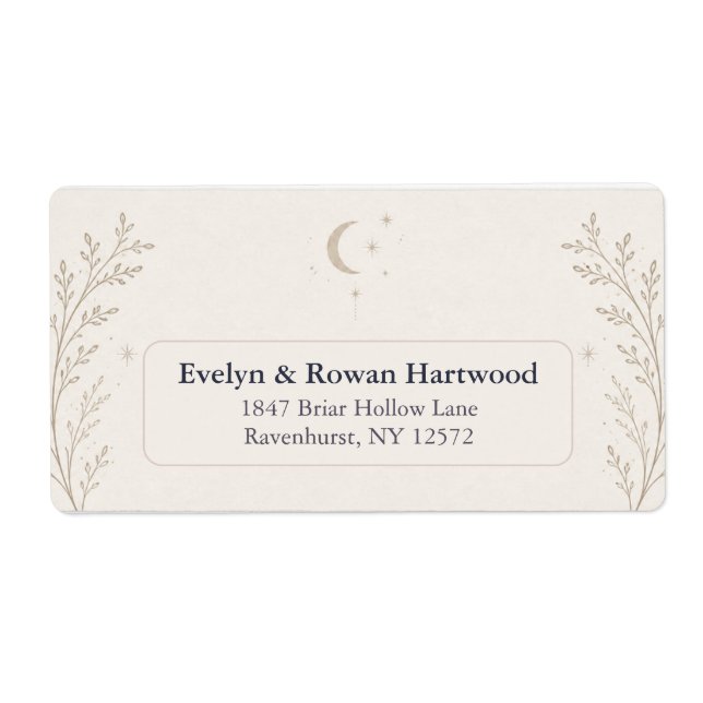 Étiquettes d'adresse de mariage céleste (Devant)