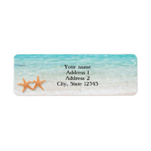 Étiquettes d'adresse de mariage de plage océanique