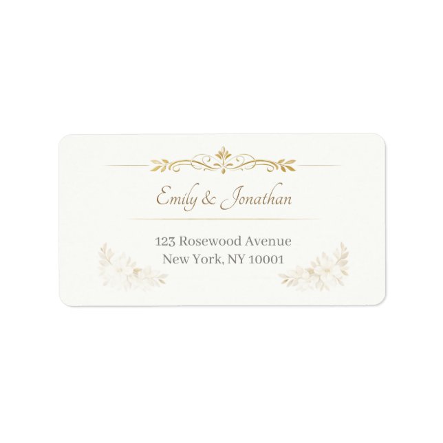 Étiquettes d'adresse de mariage élégantes (Devant)
