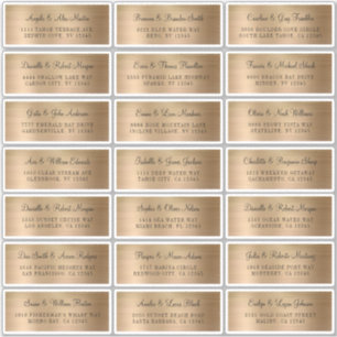 Étiquettes d'adresse de mariage en feuille d'or fa