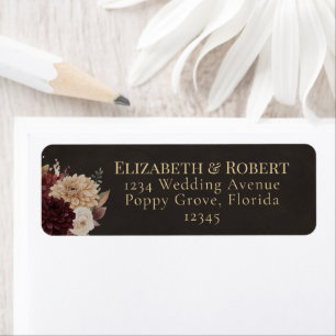 Étiquettes d'adresse de mariage florales vintage s