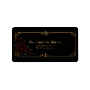 Étiquettes d'adresse de mariage gothique élégant e