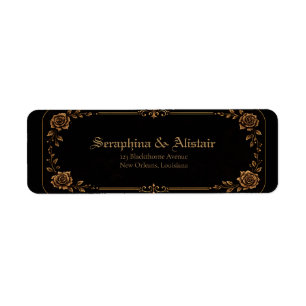 Étiquettes d'adresse de mariage gothique sombre él