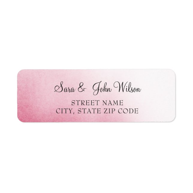 Étiquettes d'adresse de mariage ombré rose (Devant)