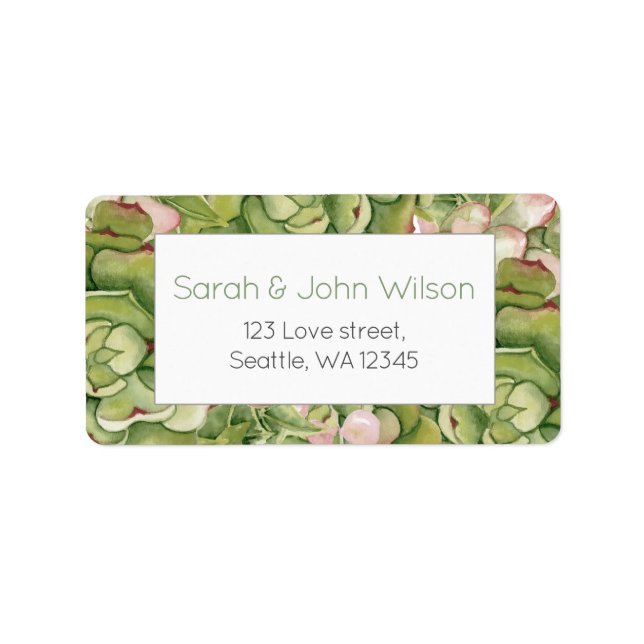 Étiquettes d'adresse de mariage rustique de plante (Devant)