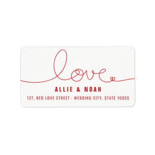 Étiquettes d'adresse de mariage Simple Loopy Love