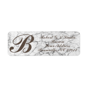 ÉTIQUETTES D'ADRESSE DE MONOGRAMME-RETOUR