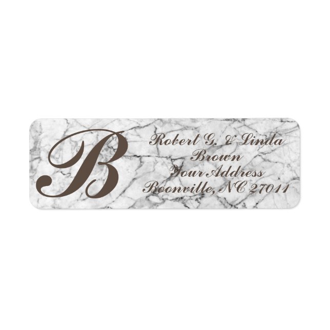 ÉTIQUETTES D'ADRESSE DE MONOGRAMME-RETOUR (Devant)