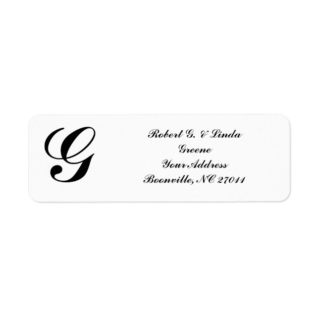 ÉTIQUETTES D'ADRESSE DE MONOGRAMME-RETOUR (Devant)