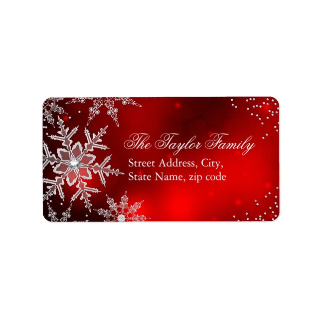 Étiquettes d'adresse de Noël en forme de flocon de (Devant)