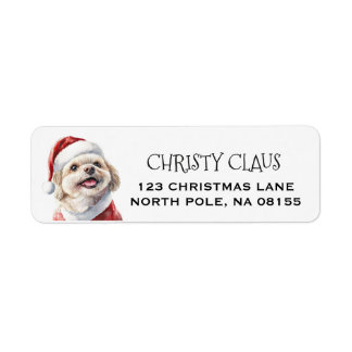 Étiquettes d'adresse de Noël pour chien Shih Tzu p