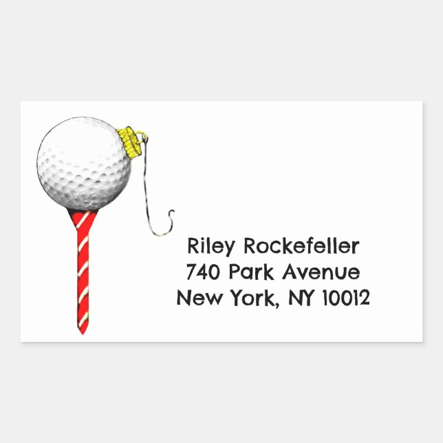 Étiquettes d'adresse de Noël pour le golf (Devant)