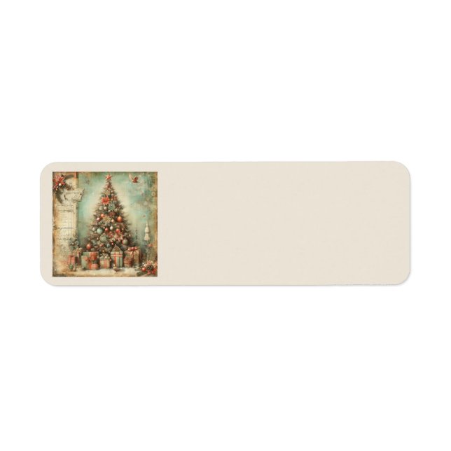 Étiquettes d'adresse de Noël vintage (Devant)