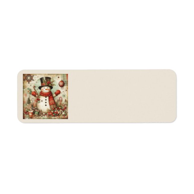 Étiquettes d'adresse de Noël vintage (Devant)