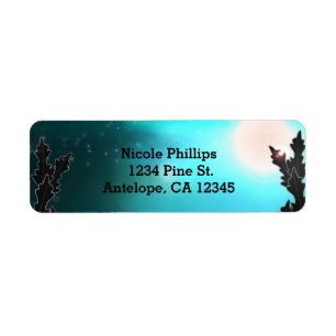 Étiquettes d'adresse de nuit bleue de crépuscule à