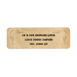 Étiquettes d'adresse de papier marron Grunge - Ret