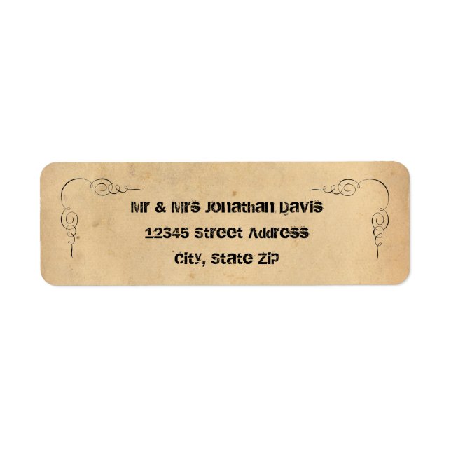 Étiquettes d'adresse de papier marron Grunge - Ret (Devant)