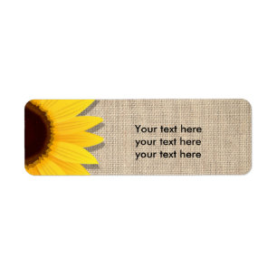 Étiquettes d'adresse de pays rustique tournesol su
