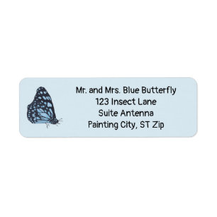 Étiquettes d'adresse de peinture de papillon noir 