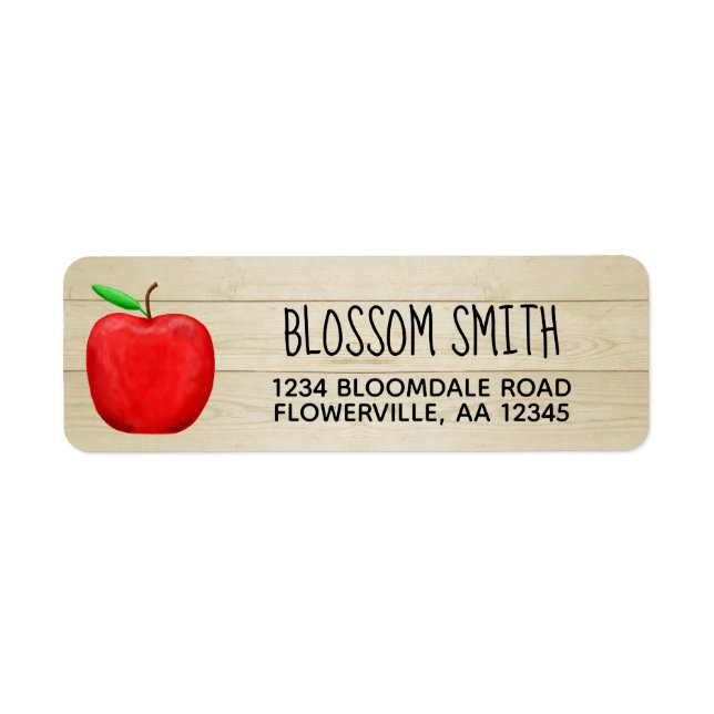 Étiquettes d'adresse de pomme rouge (Devant)