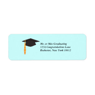 Étiquettes d'adresse de remise de diplôme Casquett