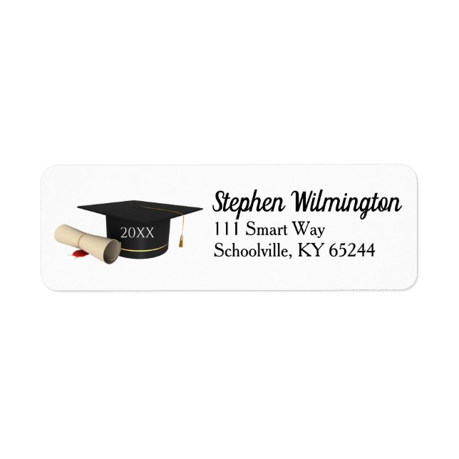 Étiquettes d'adresse de remise de diplômes Classe  (Devant)