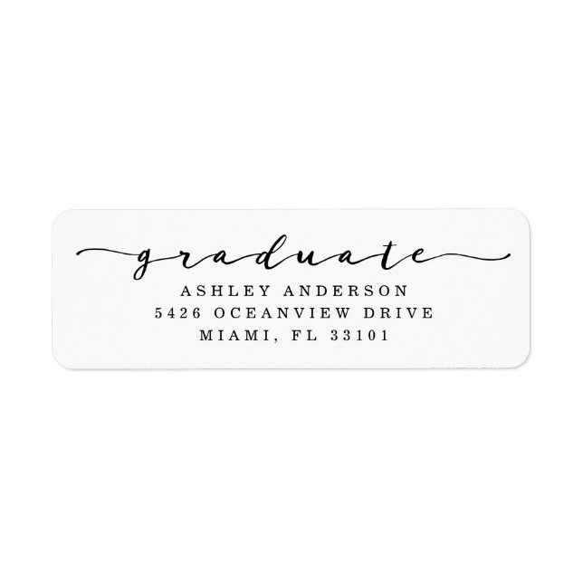 Étiquettes d'adresse de remise de diplômes classiq (Devant)
