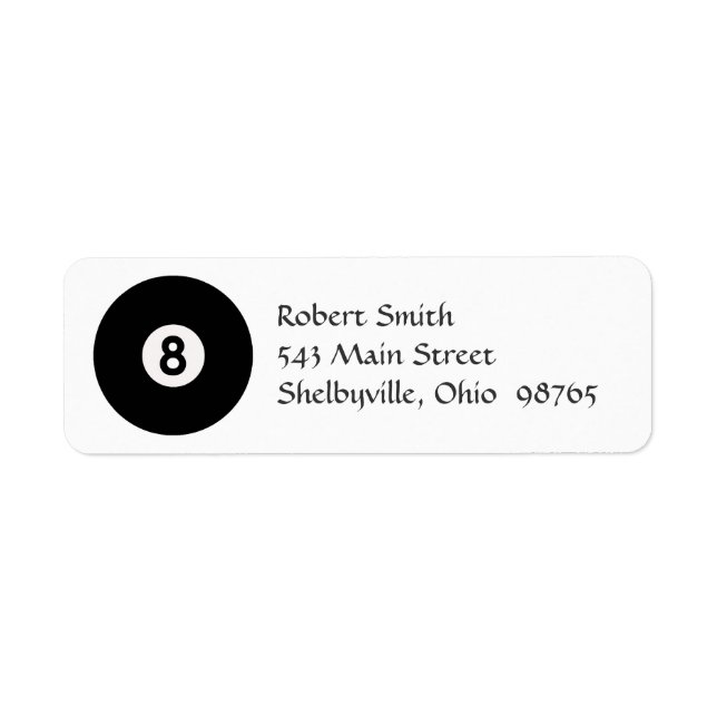 Étiquettes d'adresse de retour à 8 balles (Devant)