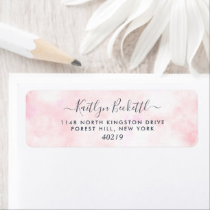 Étiquettes d'adresse de retour à l'aquarelle rose