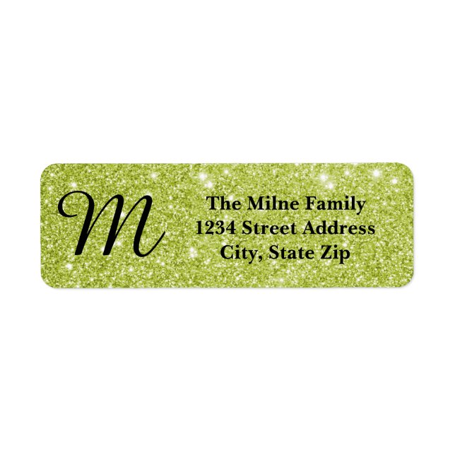 Étiquettes d'adresse de retour à monogramme paille (Devant)