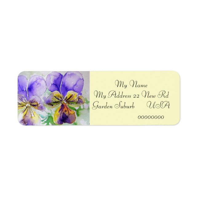 Étiquettes d'adresse de retour à motif fleur de vi (Devant)