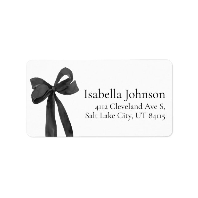 Étiquettes d'adresse de retour à nœud noir moderne (Devant)