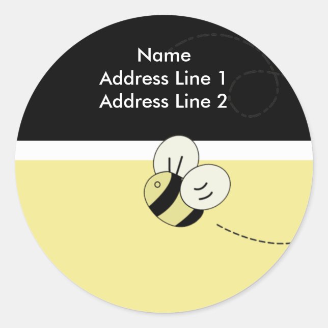 ÉTIQUETTES D'ADRESSE DE RETOUR ABEILLE HEUREUSE Bu (Devant)