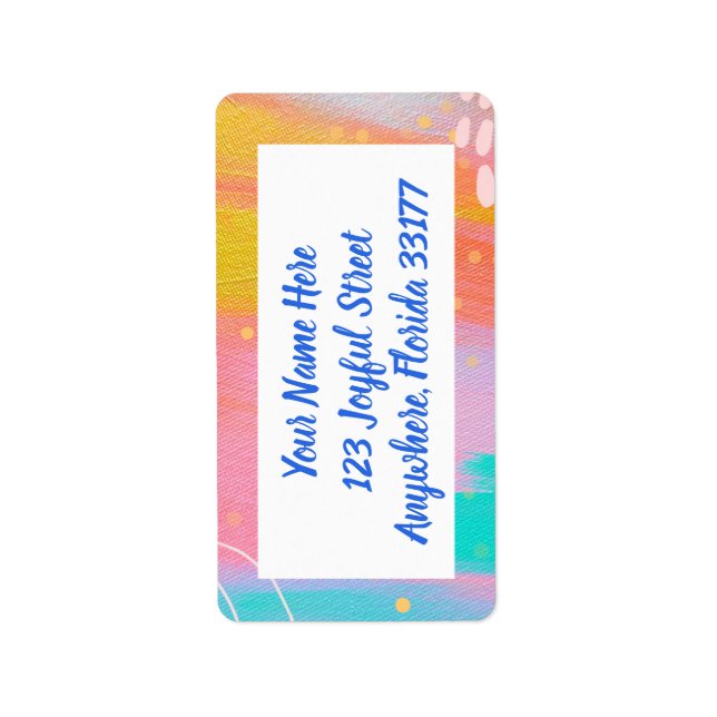 Étiquettes d'adresse de retour abstraites pastel m (Devant)