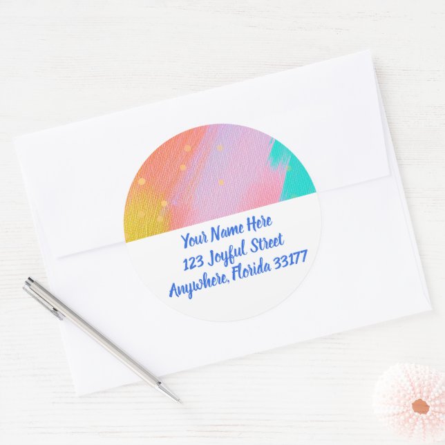 Étiquettes d'adresse de retour abstraites pastel m (Enveloppe)