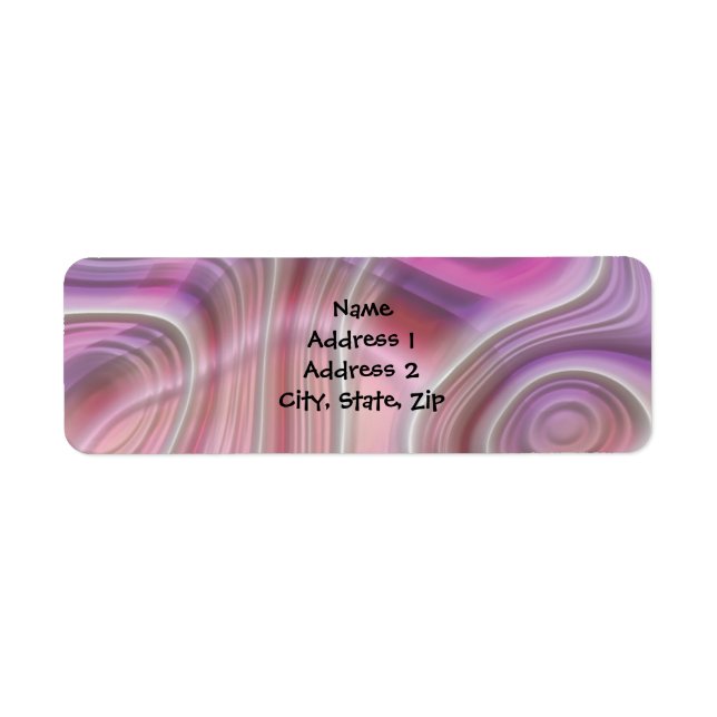 Étiquettes d'adresse de retour Abstraites rose et  (Devant)