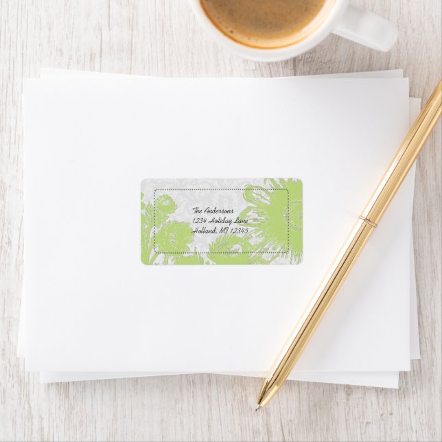 Étiquettes d'adresse de retour Apple Green Daisy (En situation)