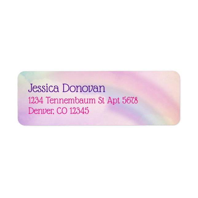 Étiquettes d'adresse de retour Arc-en-ciel Pastel (Devant)
