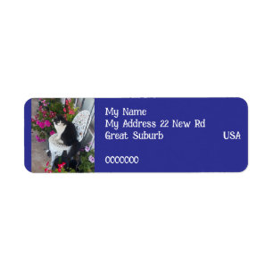 Étiquettes d'adresse de retour Art Chat Smoking Ma