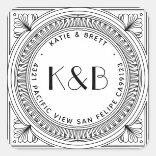 Étiquettes d'adresse de retour Art déco - Personna